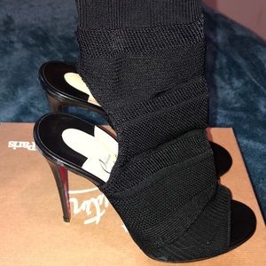 Christian Louboutin black open toe booties